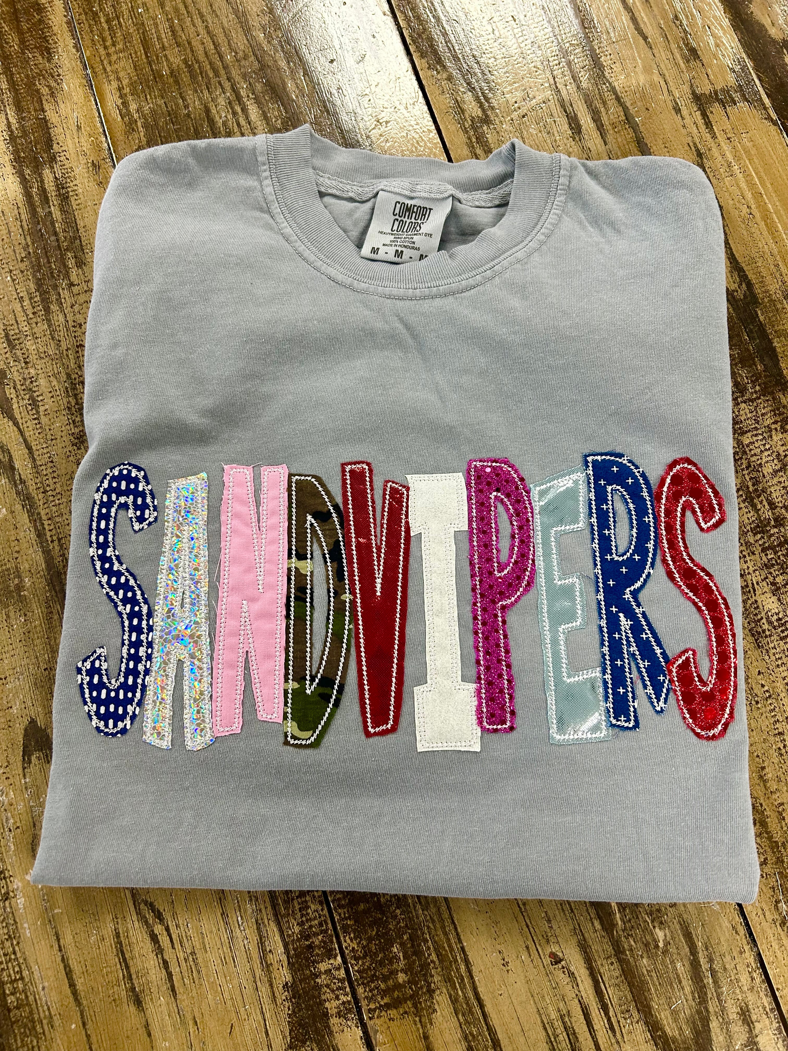 Comfort Color Mixed Fabric Applique Spirit Tee