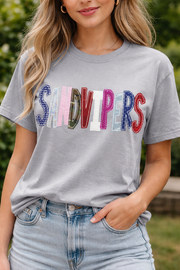 Comfort Color Mixed Fabric Applique Spirit Tee