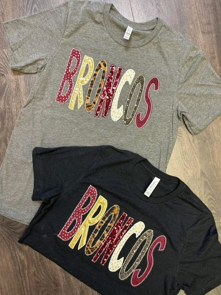Comfort Color Mixed Fabric Applique Spirit Tee