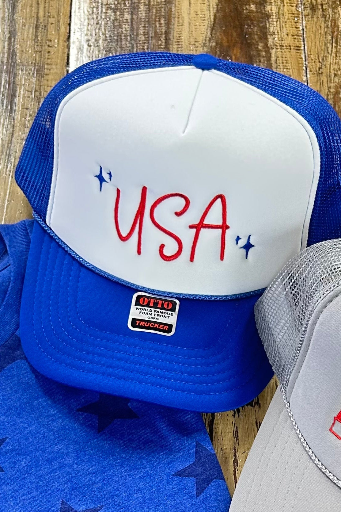 USA Embroidered Two-Tone Trucker Hat